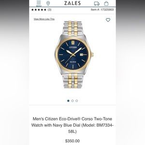 Men’s citizen eco drive corso two-tone watch with navy blue dial